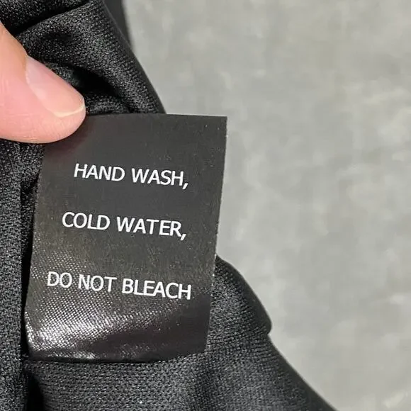 H&M V-Neck Cross Strap Wrap Skirt Fringe Evening Wear Party Dress Black Sz Large - Picture 8 of 9